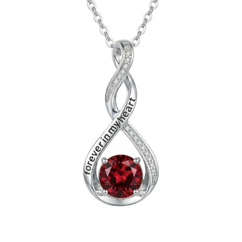 14K Gold Plated 12 Month Birthstone Infinity Twisted Pendant Necklace Mother's Day Christmas Anniversary Birthday Gift