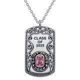 Sterling Silver Personalized Birthstone Class Necklaces High School, College University Pendant Necklace