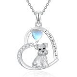 Sterling Silver Pitbull Yorkie Schnauzer Pendant Necklace Gifts for Women