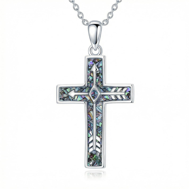 Sterling Silver Cross Pendant Necklace for Women Southwestern Cross Jewelry Gifts