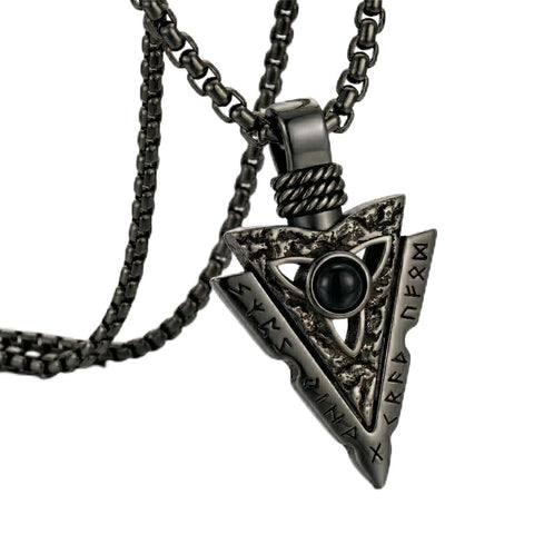 Malachite Turquoise Arrow Pendant Necklace for Men