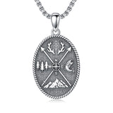 Sterling Silver Deer Bass Fish Wild Duck Fish Hook Pendant Necklace Hunting Jewelry Gifts for Men
