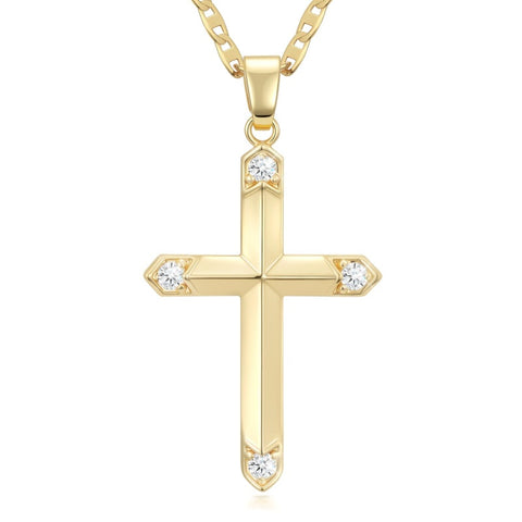 14K Gold Plated Cross Infinity  Pendant Necklace  for Women