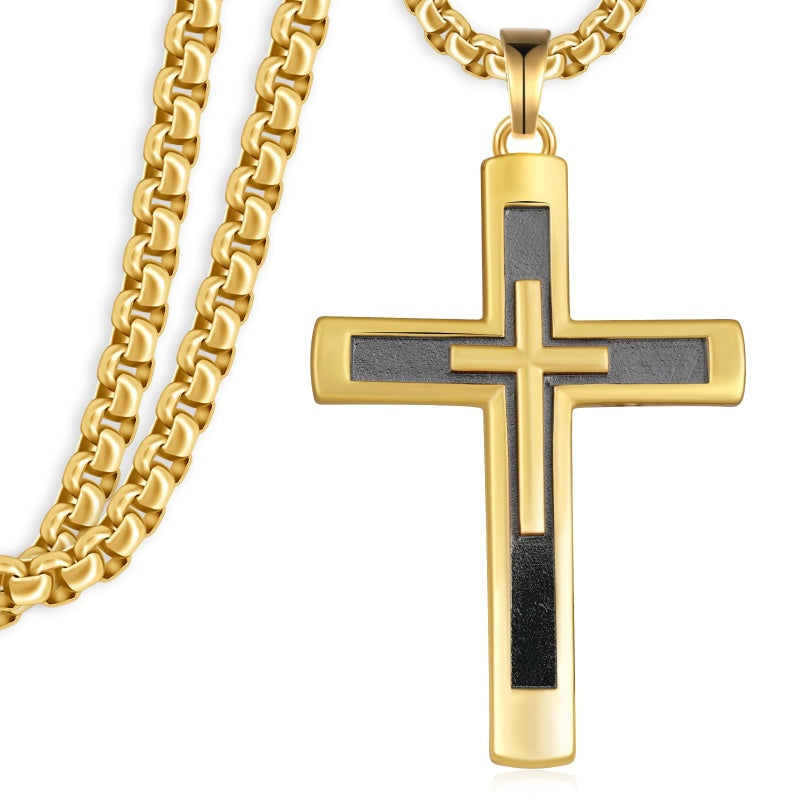 14K Gold Plated  Cross Necklace Religious Amulets Jewelry Gifts