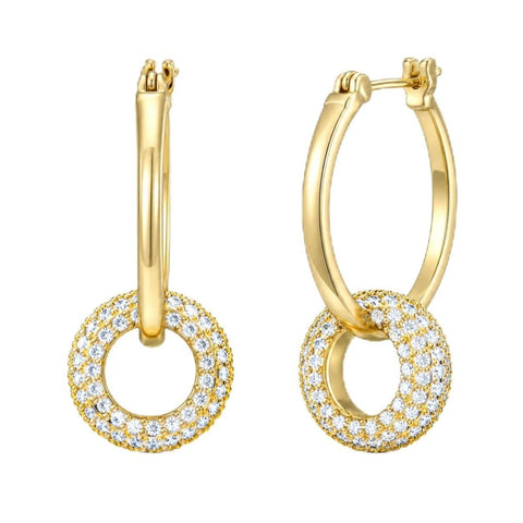 14K Gold Plated Cubic Zirconia Knot  Earrings for Women