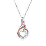 Sterling Silver Heart Shape Tear Dangle Urn Necklace for Ashes