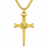 Cross Pendant Necklace for Men 14K Gold Plated Minimalist Christian Jewelry Religious Gift