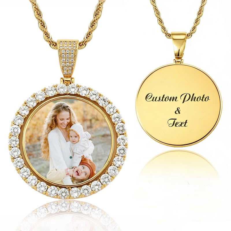 14K Gold Plated Personalized Photo Pendant Necklace Personalized Gift