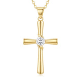 Minimalist Cross Pendant Necklace 14K Gold Plated for Women Faith Jewelry Religious Gifts
