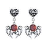 Sterling Silver Cubic Zirconia Spider Stud Earrings