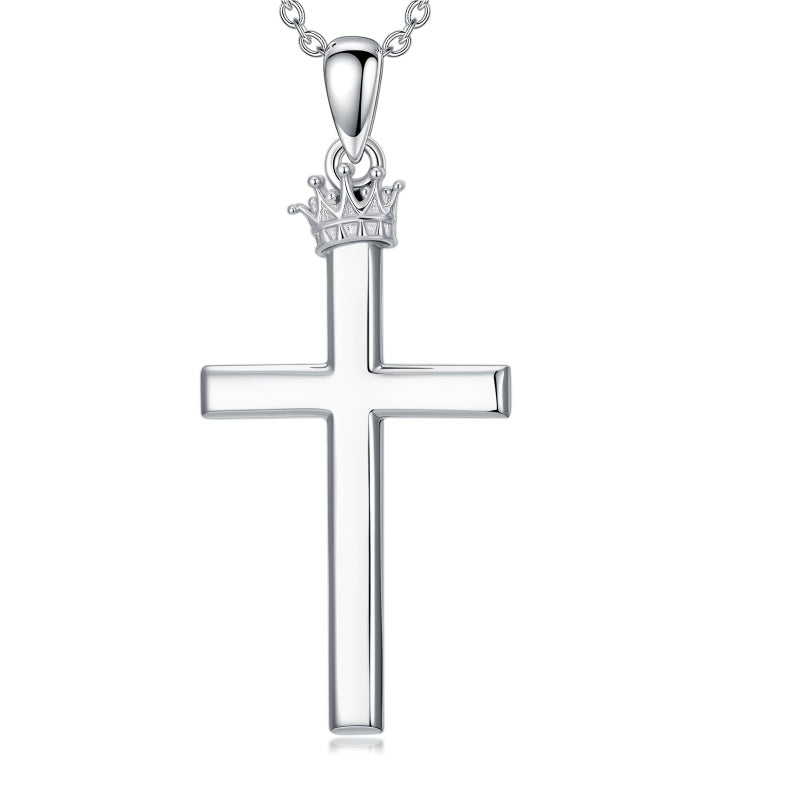 Sterling Silver Cross Pendant Necklace Christian Religious Jewelry Gifts for Anniversary
