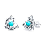 Sterling Silver Celtic Knot Moon Stud Earrings