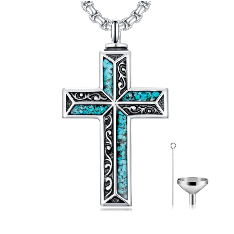 Sterling Silver Cross Hummingbird Cardinal  Rose Sunflower Urn  Necklace for Ashes Cremation Jewelry