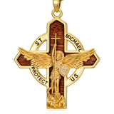 St Michael St Benedict  St Christopher Virgin MaryPendant Necklace 14K Gold Plated Christian Catholic Jewelry