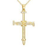 14K Gold Plated Cross Infinity  Pendant Necklace  for Women