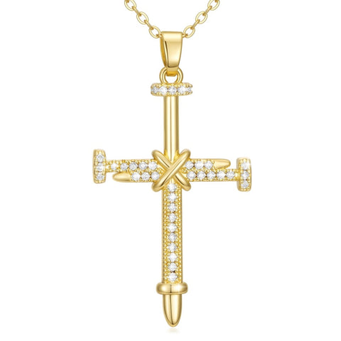 14K Gold Plated Cross Infinity  Pendant Necklace  for Women