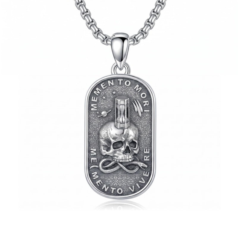 Sterling Silver Memento Mori Tree of Life Anubis Pendant Viking Amulet   Protection Pendant Necklace Halloween Gift
