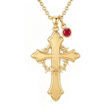 10K 14K 18K Gold Cross Pendant Necklace Religious Jewelry Gifts for Men and Women