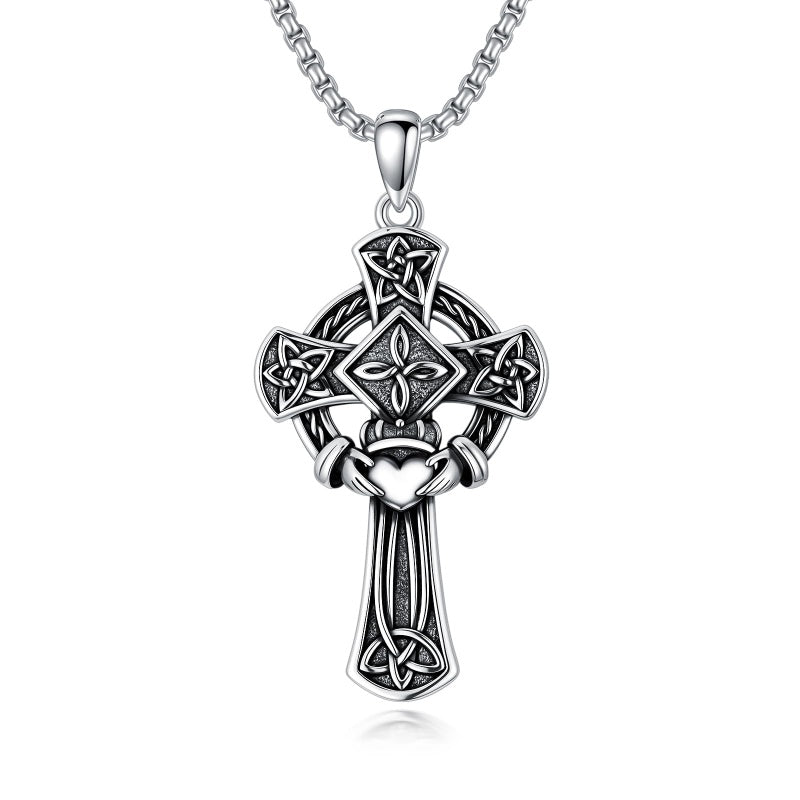 Sterling Silver Cross Pendant Necklace Christian Religious Jewelry Gifts for Anniversary