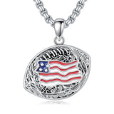 Sterling Silver American Flag Football Basketball Soccer Volleyball Tennis Baseball Pendant Necklace
