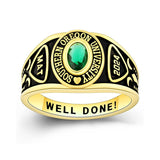 Sterling Silver Personalized Birthstone Engraved Class Rings for Women Graduation Gift