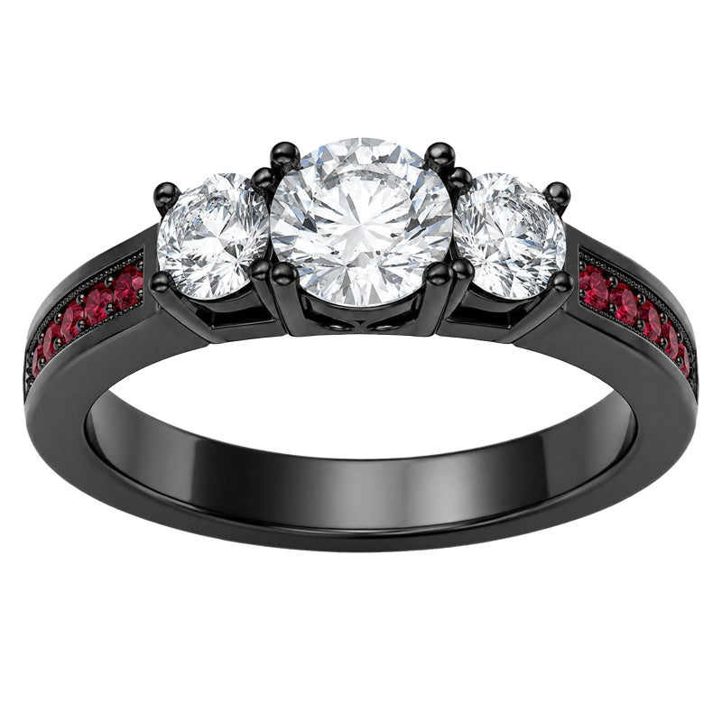 Sterling Silver 10K 14K 18K Gold Custom Engraved Moissanite Engagement Wedding Ring