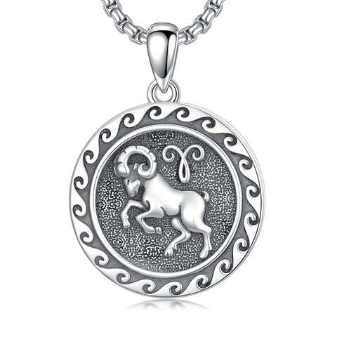 Sterling Silver 12 Zodiac Astrology Horoscope Pendant Necklace