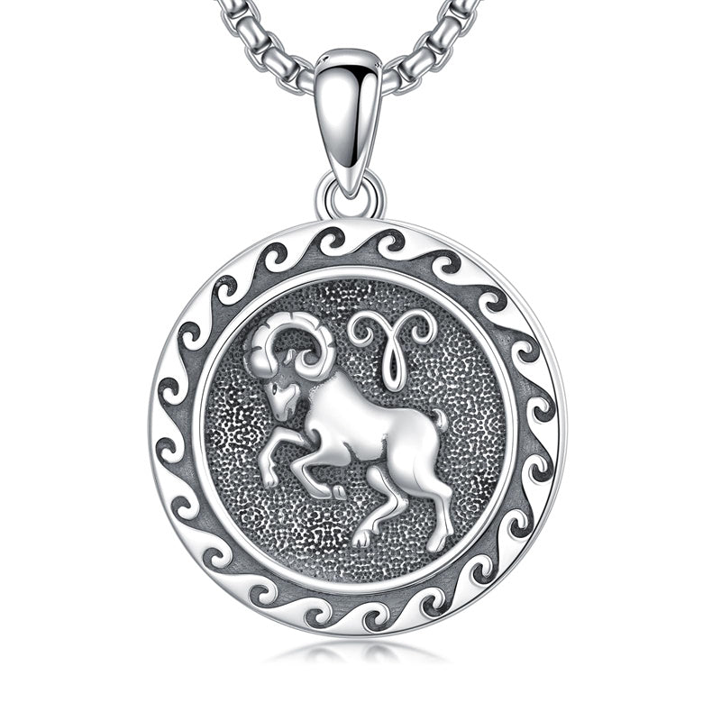 Sterling Silver 12 Zodiac Astrology Horoscope Pendant Necklace