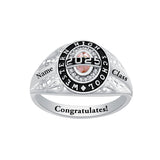 Sterling Silver Personalized Birthstone Engraved Class Ring High School Ring