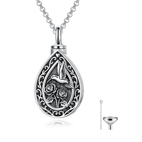 Sterling Silver Bumble Bee  Butterfly Cardinal Cross Dragonfly Hummingbird Paw Print Urn Necklace for Ashes