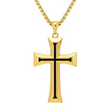 14K Plated Gold Cross Pendant Crucifix Necklace Christian Jewelry Baptism Religious Faith