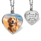 Stainless Steel Personalized Photo Engraved Heart Urn Necklace for Ashes