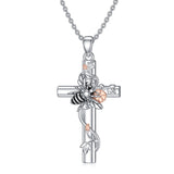 Sterling Silver Cross Bee Hummingbird Butterfly Dove Red Cardinal Pendant Necklace for Her