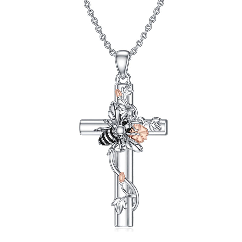 Sterling Silver Cross Bee Hummingbird Butterfly Dove Red Cardinal Pendant Necklace for Her