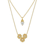 14K Gold Birthstone Birth Flower  Pendant Necklace Birthday Jewelry Gifts for Women