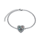 Sterling Silver Heart Urn Bracelet for Ashes Memorial Keepsake Jewelry Gifts for Women