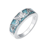 Sterling Silver Turquoise Butterfly Lotus Pet Paw Ring for Women