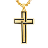 14k Gold Plated Cross Deer Antler Celtic Knot Sword Twisted Rope Cross Pendant Necklace for Men