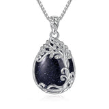 14K Gold Plated Teardrop Tree of Life Necklace for Women