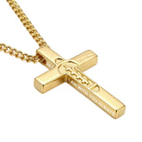 14K Gold Plated Soccer Football Basketball Baseball Cross  with Bible Verses Religious Pendant Necklace for Men