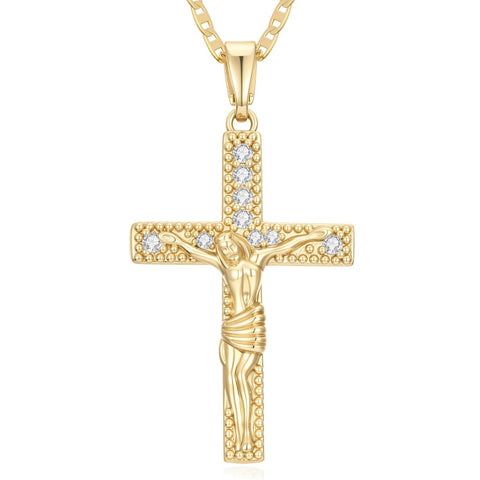 14K Gold Plated Cross Infinity  Pendant Necklace  for Women