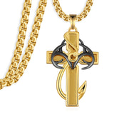 14K Gold Plated  Cross Necklace Religious Amulets Jewelry Gifts