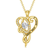 10K 14K 18KGold PersonalizedBirthstone Name Heart Pendant Necklace