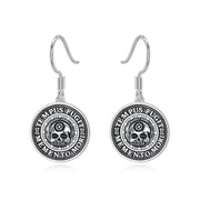 Sterling Silver Memento Mori Dangle Earrings