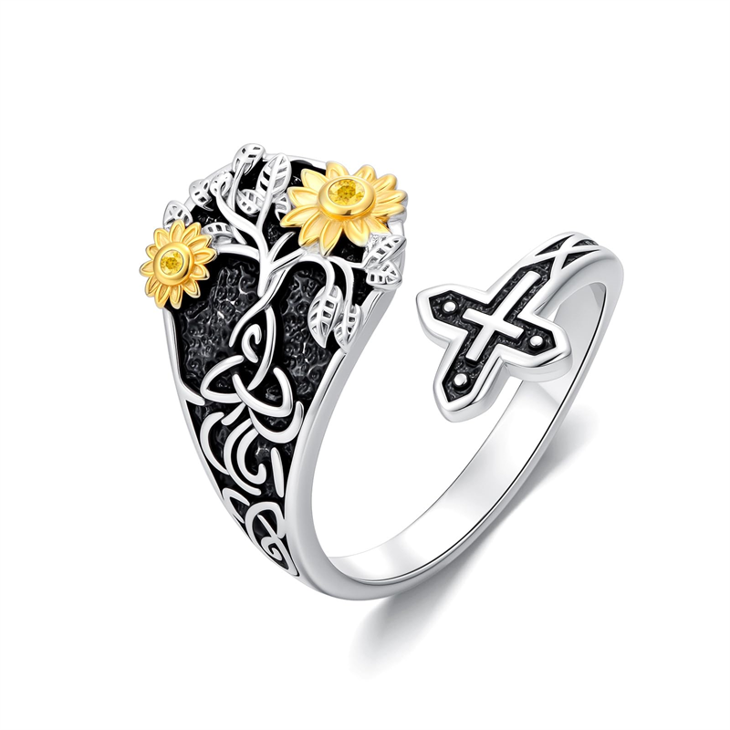 Sterling Silver Vintage Bee Butterfly Dragonfly Hummingbird Tree of Life Sunflower Spoon Rings