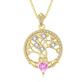 14K Gold Plated  Birthstone Tree of Life Necklaces for Women