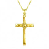 14K Gold Plated Cross Necklace for Women
