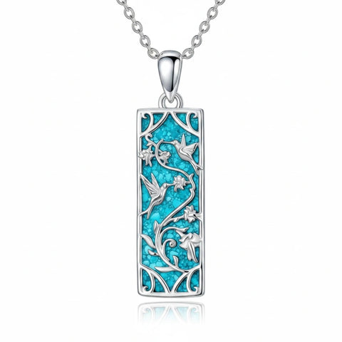 Sterling Silver Abalone Shell Bar Cardinal Bee Butterfly Hummingbird Dragonfly Phoenix Pendant Necklace for Women