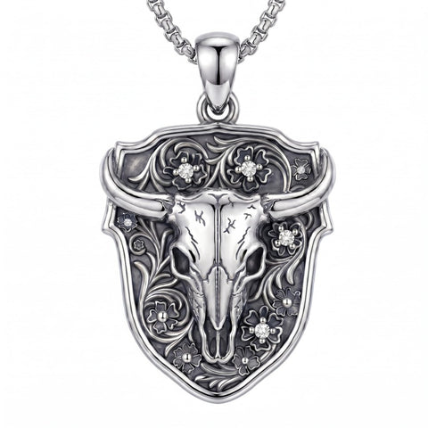 Sterling Silver  Bluebonnets Cow Skull Cowboy Hat Boot Cactus Cowgirl Texas Necklace Texas Necklace