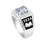 Sterling Silver Personalized Birthstone Engraved High School University College Class Ring
